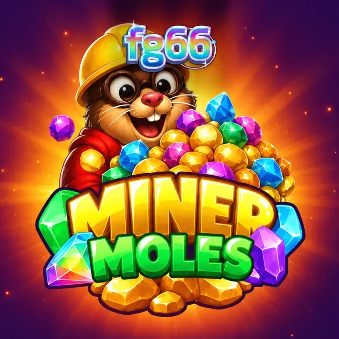 Miner Moles স্লট গেমের গ্রিড এবং কার্টুন খনির থিম